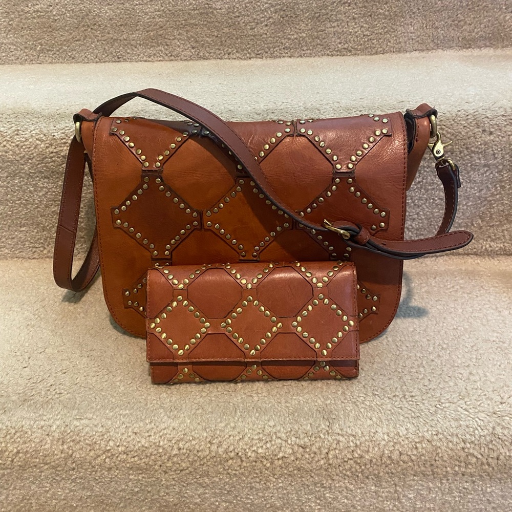 Patricia Nash Saddle Bag and Matching Wallet